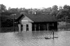 <B>Frederick, Illinois Railroad Station Flooded </B> in this undated photograph