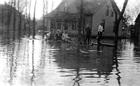 <B>Floating</B> at 7th and Edwards streets, Beardstown during a flood (undated)