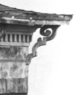 <b>Tollhouse</b><br>Close-up of an ornate bracket on the old Canton-to-Liverpool tollhouse.