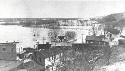 <b>High Water at Valley City</b> circa 1920.