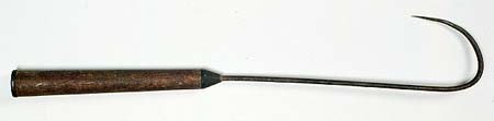 <b>Gaffing Hook</b>, used for hooking  or moving large fish or blocks of ice<br>Illinois State Museum Collection (1991.4)