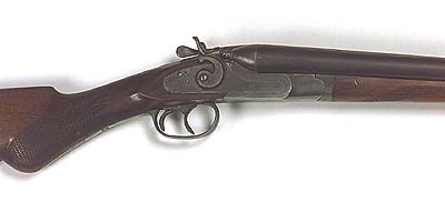 <b>Double barrel shotgun</b> made by the Cresent Firearms Company, Norwalk, Conn. USA.  No. 536.<br>Seized during the Taylorville Mine Wars. <br>Illinois State Museum Collection.