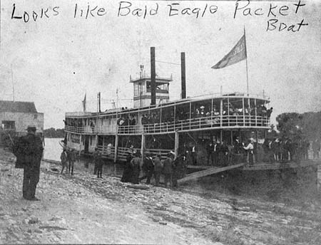 <b>The Bald Eagle Packet Boat</b><br>Meredosia River Museum Collection<br>Donated by the Berniece (Mrs. Howard) Edlen estate.