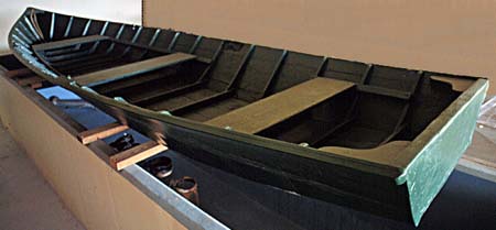 <b>12 Foot Duck Hunting Boat</b>.  <br>Jake Wolf Fish Hatchery, Topeka, Illinois.  <br>Gift of William Taylor.