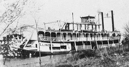 <b>Riverboat Illinois</b>, circa 1920s.<br>Meredosia River Museum Collection <br> Donated by the Berniece (Mrs. Howard) Edlen estate.