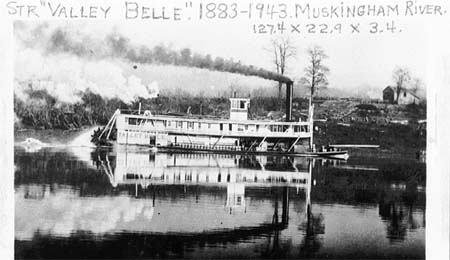 <b>Str "Valley Belle"</b>, 1883-1943. <br>127.4x22.9x3.4.<br>Meredosia River Museum Collection.