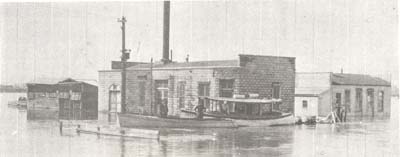 <b>Flood at Electric Plant</b>, Main Street, Meredosia, Illinois,1913.