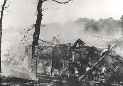 <b>The Remains of the Majestic</b> after burning at Matanzas Beach in 1922.