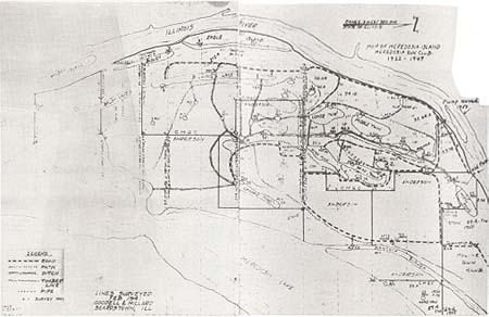 <b>Meredosia Island</b>, map from 1941 survey.