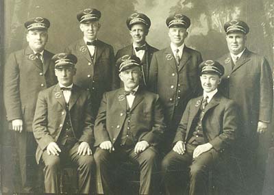 <b>Crew of the East St. Louis</b>.  Lester R. Robinson is at the far right.