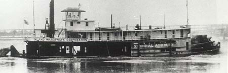 <b>The General Ashburn</b>, owned by Inland Waterways Corp, that worked the Mississippi River.