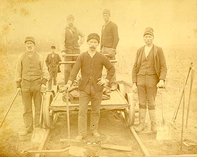 <b>Working on the Railroad</b> in Kilbourne, Illinois.  The man in the background is John "Ioway" Daniel.