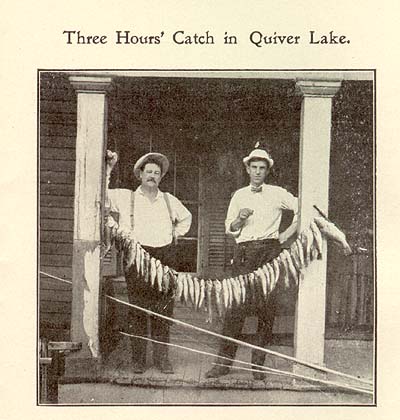 <b>Three Hours Catch from Quiver Lake</b>, taken from the 1908 Epworth League Chatauqua program.  Entire program in enlargements.