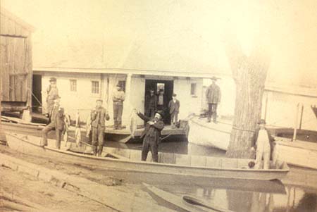 <b>Fishing Party, June, 1898</b>, consisting of Mr. Hoover, Sam Kyle and Attorney Lyman Lacey.
