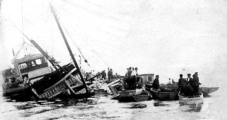 <b>Rescue Efforts after the Sinking of the Colombia</b>.