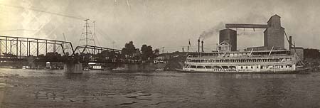 <b>Steamer Columbia at Peoria</b>. Photograph taken from Fulton County side.