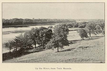 <b> Upriver</b> from Twin Mounds in Havana.  Picture from the 1897 Havana Chautauqua Assembly program.