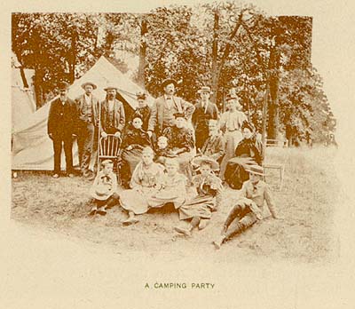 <b>A Camping Party</b>, a picture from the 1898 Havana Chautauqua Assembly program.