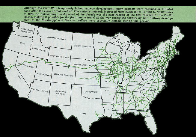 railroads laid their tracks towns industry agriculture and commerce 