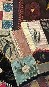 photographic detail of crazy quilt