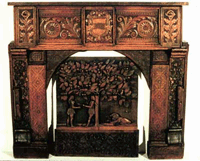photograph of carved mantel