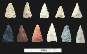 Chipped-stone arrowheads