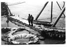 <B>Sandbagging at Beardstown</B> during a flood of the Illinois River (undated, possibly 1920s)