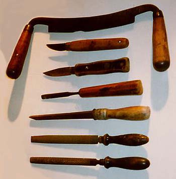 <b>Decoy Carving Tools</b>, used 1960-1983.<br>Herman Glick (1895-1983), Havana, Illinois.<br>Gift of Merle H. Glick (96.34)<br>Lakeview Museum of Arts and Sciences Collection, Peoria, Illinois.