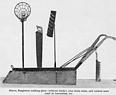 <B>Ice Harvesting Tools</B><BR>These tools are an example of ice-harvesting technology circa 1900. The Singletree walking-plow cut lines in the ice to make a grid. Ice saws finish cutting through the thick ice.