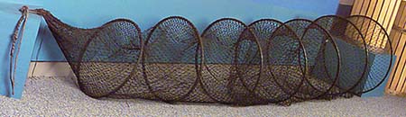 <b>Hoop Net</b>.  <br>Jake Wolf Fish Hatchery exhibit, Topeka, Illinos.