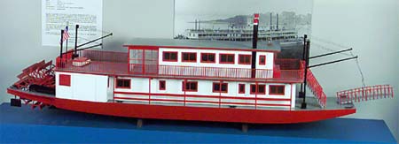 <b>Model of "Proud Mary" sternwheel boat</b>.  <br>On loan from Harold Williams, Chatham, Illinois.  <br>Jake Wolf Fish Hatchery exhibit, Topeka, Illinois.