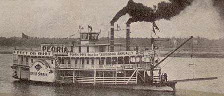 <b>The David Swain</b>, a side wheeler steamer.  This picture was taken during the  Roosevelt Parade.