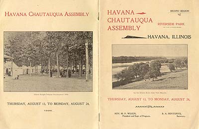 <B>1896 Havana Chautauqua Assembly</b>, front and back cover of the official program.  Entire program in enlargements.