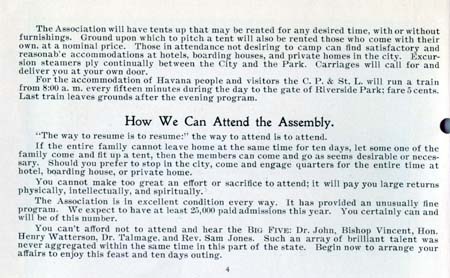 <b>Where to Stay in Havana</b> during the 1897 Havana Chautauqua Assembly.