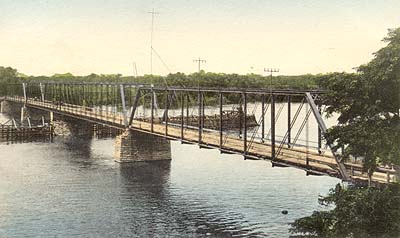 <b>Bridge over the Illinois River</b> at Havana.  Postcard.