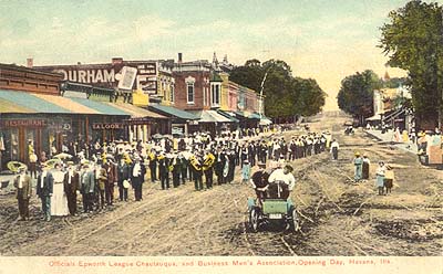 <b>Epworth League and Business Men's Association</b> in Havana, Illinois.  Postcard.