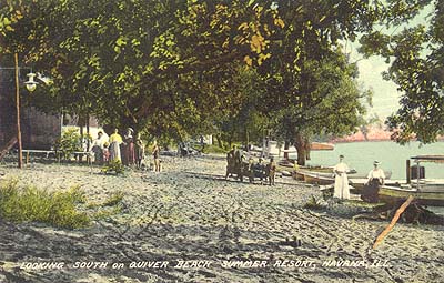 <b>Quiver Beach Summer Resort</b>, Havana, Illinois.  Postcard.