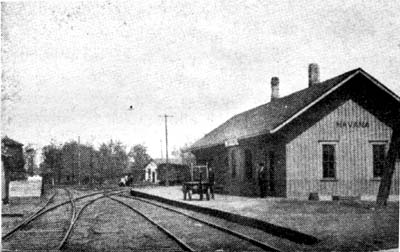 <b>Illinois Central Depot</b> in Havana, Illinois.<br>Mason County Democrat Bicentennial Issue, 1976.