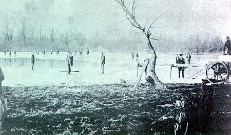 <b>Cutting Ice from the River</b> near Bath, Illinois.