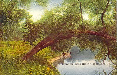 <b>The Spoon River</b> near Havana.  Postcard.