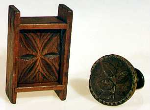 At Home: 1850: Objects - Butter mold and butter stamp, 1800-1900