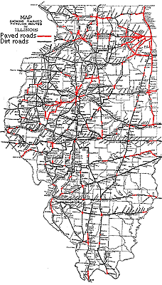 1921 road map of Illinois