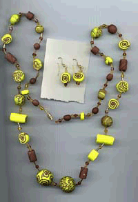 phhotograph of finished necklace, earrings