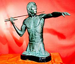 Bronze Atlatl Thrower Sculpture