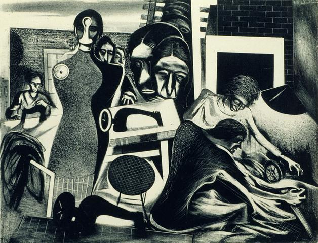 <i>Sweat Shop</i><br>Boris Gorelick (1912 - 1984)