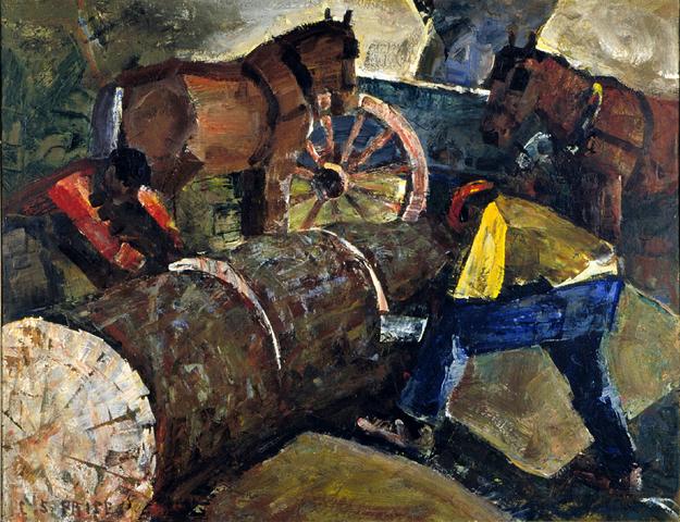 <i>Sawing Wood</i><br>Clayton Price (1874 - 1950)