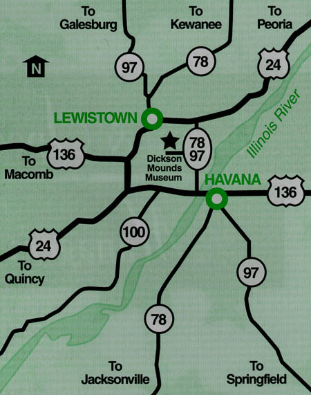 Map to Dickson Mounds