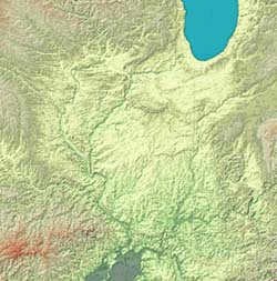 Relief map of Illinois