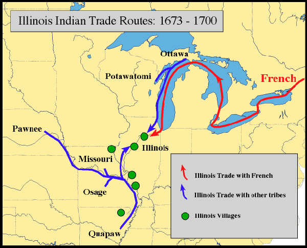 Illinois Indian Trade Routes