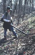 Girl preparing fire break